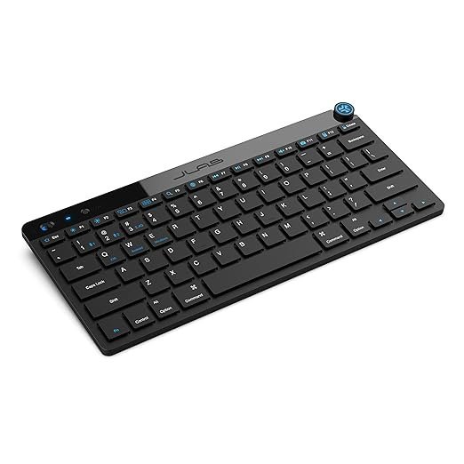 JLab Go Wireless Keyboard, Black, Connect Via Bluetooth or USB Wireless Dongle, Multi-Device Ultra-Compact for a Minimalist or Portable Set-Up (1 Pack)