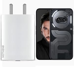 Nothing Phone 45W Type C Fast Charger Adapter for Phone 2a Plus/Phone 2A/Phone 2/CMF Phone 1/Buds/Ear Stick, Upto 50W Power Charger for Mobile, 45 W USB C Charging Adaptor, 45watt Charge, White