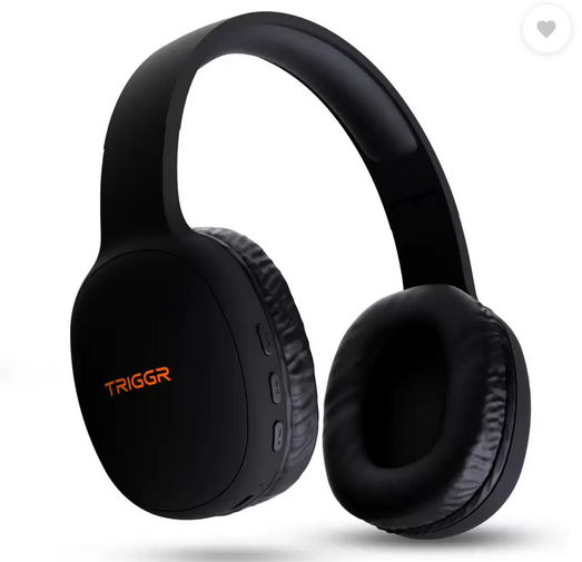 TRIGGR Trinity 1 with 40mm Drivers, Fast Charging, 50H Battery, Rubber Finish, v5.4 Bluetooth  (Midnight Black, On the Ear)