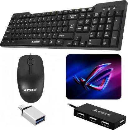 The Originals Alive Set of 5 Keyboard and Mouse Combo with USB Hub, C-Type OTG Cable,Mouse Pad Combo Set??(Black)