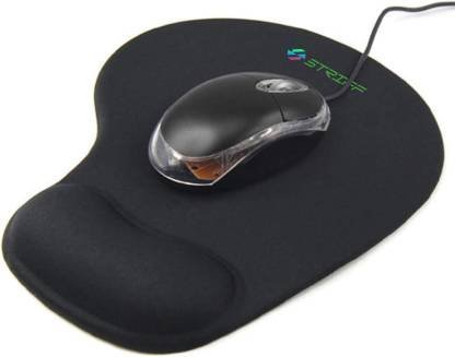 STRIFF Gel Wrist Support Mouse pad Gaming Mouse Pad with Lycra Cloth - Nonslip Mousepad??(Black)