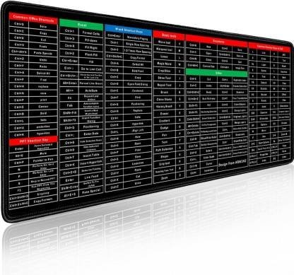 Gyanvi Large Gaming , Office Software Excel English Shortcut Keys Mousepad??(Black)